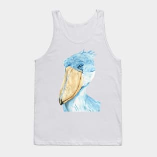 Shoebill watercolor bird portrait Tank Top